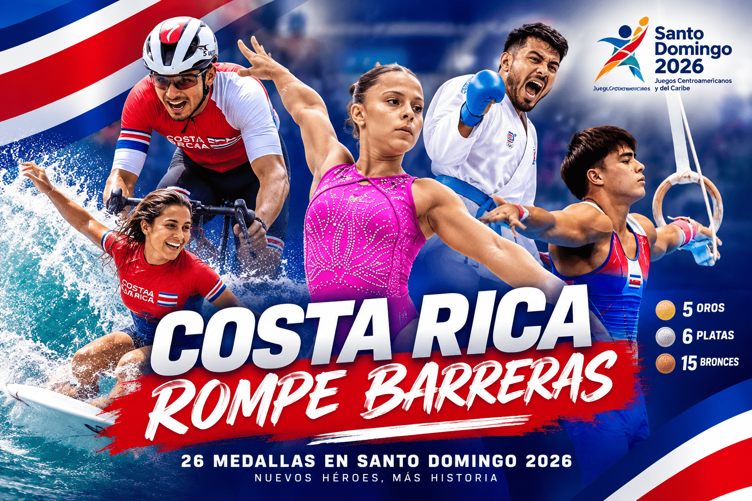 Costa Rica 26 medallas y nuevos hitos deportivos